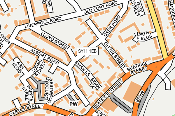 SY11 1EB map - OS OpenMap – Local (Ordnance Survey)