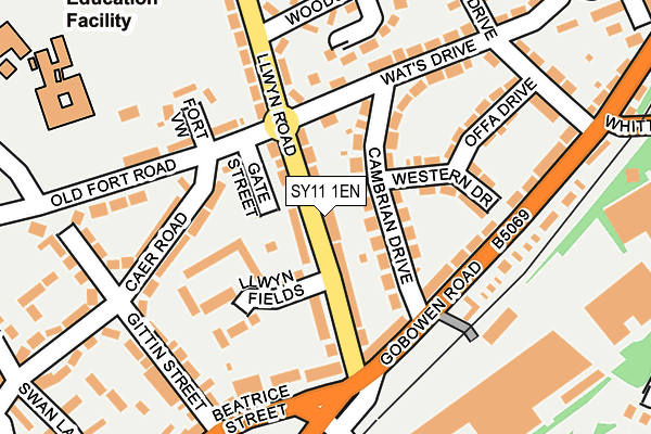 SY11 1EN map - OS OpenMap – Local (Ordnance Survey)