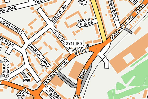 SY11 1FD map - OS OpenMap – Local (Ordnance Survey)