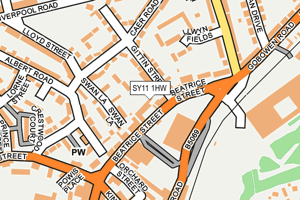 SY11 1HW map - OS OpenMap – Local (Ordnance Survey)