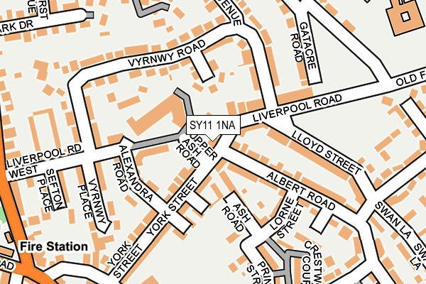 SY11 1NA map - OS OpenMap – Local (Ordnance Survey)