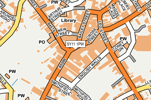 SY11 1PW map - OS OpenMap – Local (Ordnance Survey)