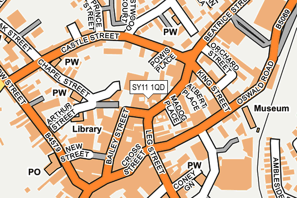 SY11 1QD map - OS OpenMap – Local (Ordnance Survey)
