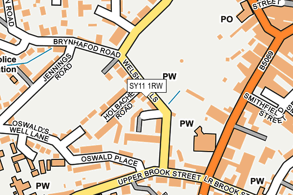 SY11 1RW map - OS OpenMap – Local (Ordnance Survey)