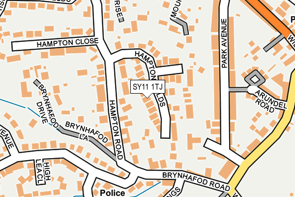 SY11 1TJ map - OS OpenMap – Local (Ordnance Survey)