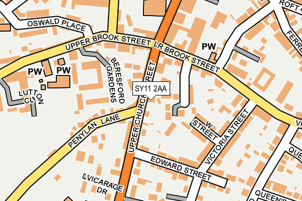 SY11 2AA map - OS OpenMap – Local (Ordnance Survey)