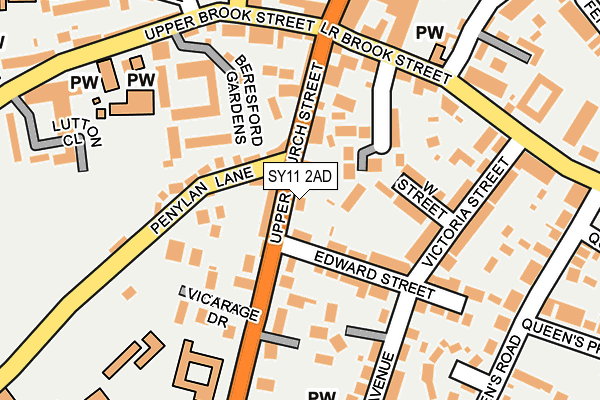 SY11 2AD map - OS OpenMap – Local (Ordnance Survey)