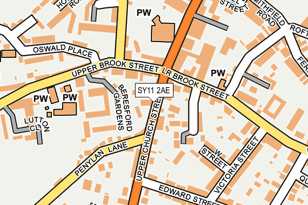 SY11 2AE map - OS OpenMap – Local (Ordnance Survey)