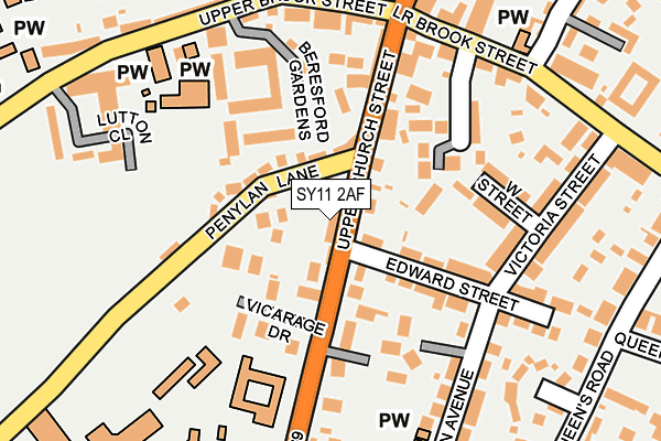 SY11 2AF map - OS OpenMap – Local (Ordnance Survey)