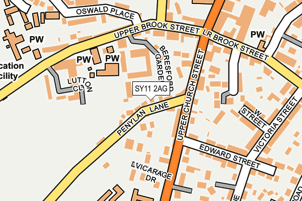 SY11 2AG map - OS OpenMap – Local (Ordnance Survey)