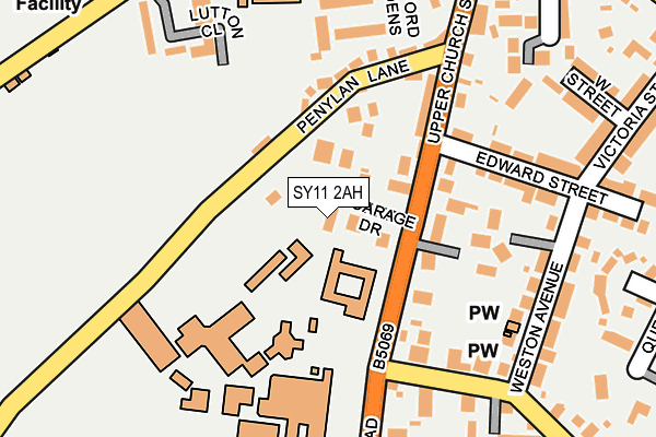 SY11 2AH map - OS OpenMap – Local (Ordnance Survey)