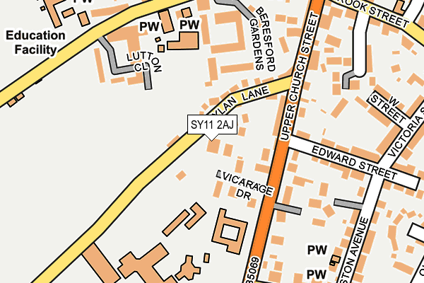 SY11 2AJ map - OS OpenMap – Local (Ordnance Survey)