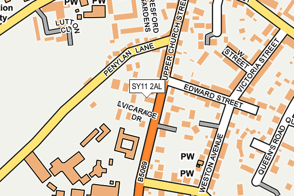 SY11 2AL map - OS OpenMap – Local (Ordnance Survey)