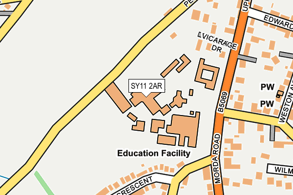 SY11 2AR map - OS OpenMap – Local (Ordnance Survey)