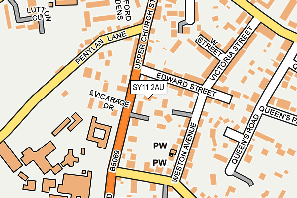 SY11 2AU map - OS OpenMap – Local (Ordnance Survey)
