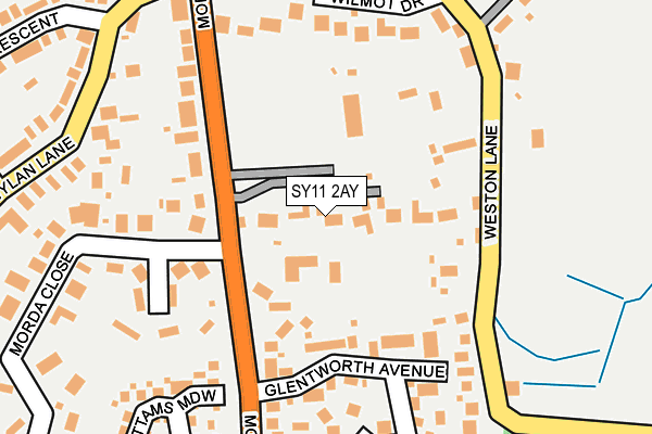 SY11 2AY map - OS OpenMap – Local (Ordnance Survey)