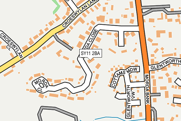 SY11 2BA map - OS OpenMap – Local (Ordnance Survey)
