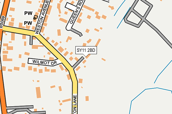 SY11 2BD map - OS OpenMap – Local (Ordnance Survey)