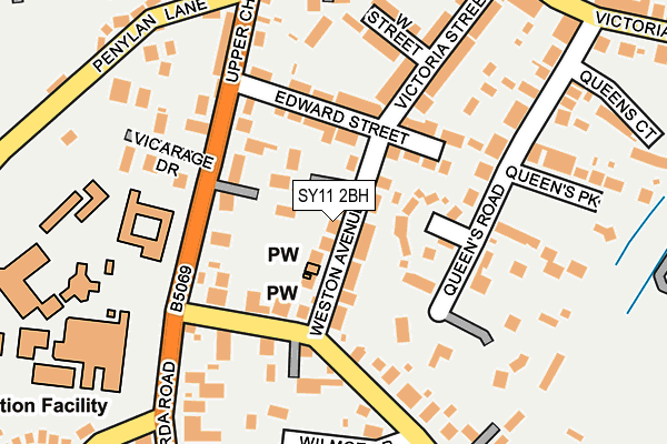 SY11 2BH map - OS OpenMap – Local (Ordnance Survey)