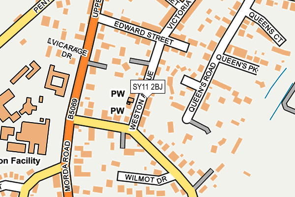 SY11 2BJ map - OS OpenMap – Local (Ordnance Survey)