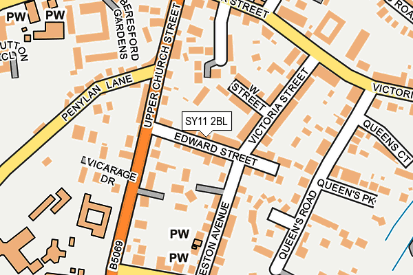 SY11 2BL map - OS OpenMap – Local (Ordnance Survey)