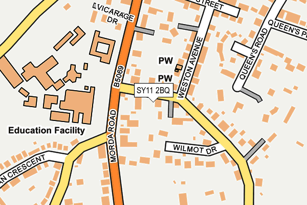 SY11 2BQ map - OS OpenMap – Local (Ordnance Survey)