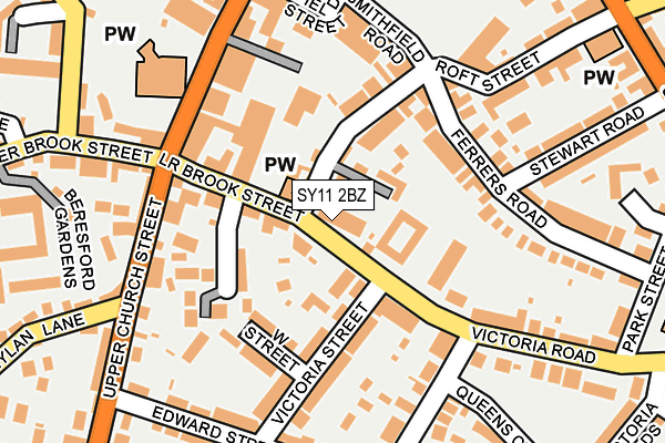 SY11 2BZ map - OS OpenMap – Local (Ordnance Survey)