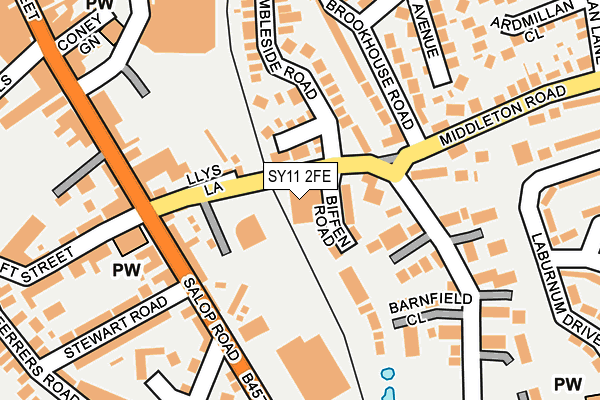 SY11 2FE map - OS OpenMap – Local (Ordnance Survey)