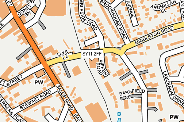 SY11 2FF map - OS OpenMap – Local (Ordnance Survey)