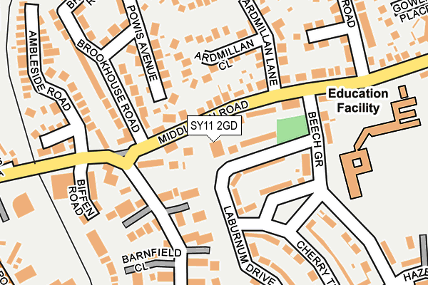 SY11 2GD map - OS OpenMap – Local (Ordnance Survey)