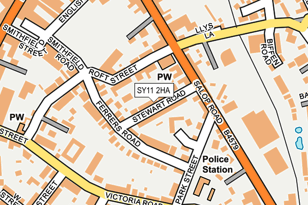 SY11 2HA map - OS OpenMap – Local (Ordnance Survey)