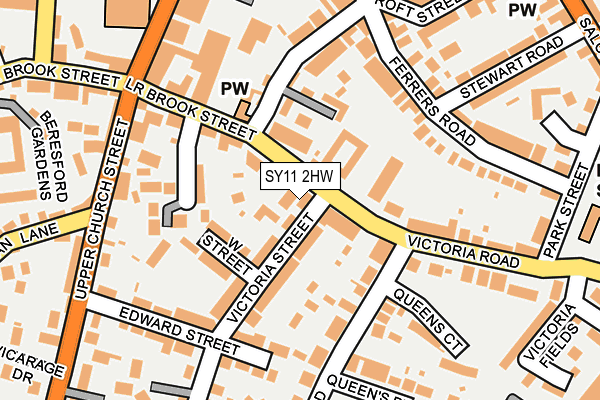 SY11 2HW map - OS OpenMap – Local (Ordnance Survey)