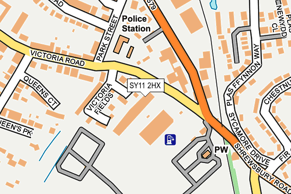SY11 2HX map - OS OpenMap – Local (Ordnance Survey)
