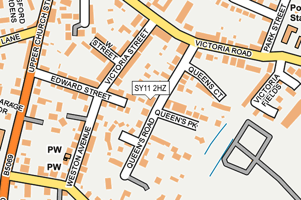 SY11 2HZ map - OS OpenMap – Local (Ordnance Survey)