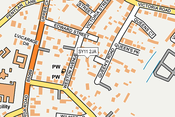 SY11 2JA map - OS OpenMap – Local (Ordnance Survey)