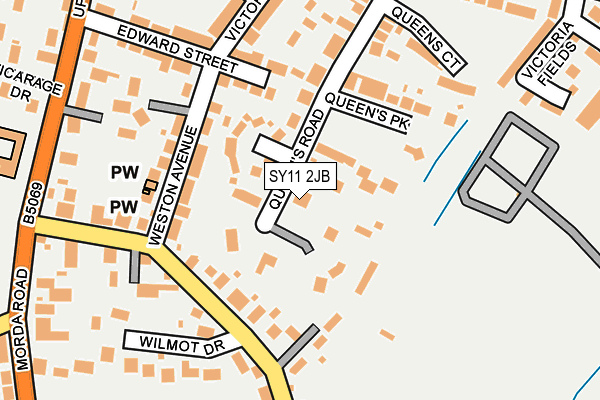 SY11 2JB map - OS OpenMap – Local (Ordnance Survey)