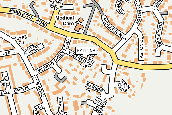 SY11 2NB map - OS OpenMap – Local (Ordnance Survey)