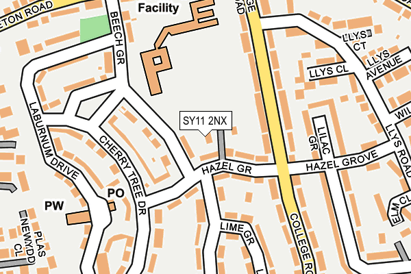 SY11 2NX map - OS OpenMap – Local (Ordnance Survey)