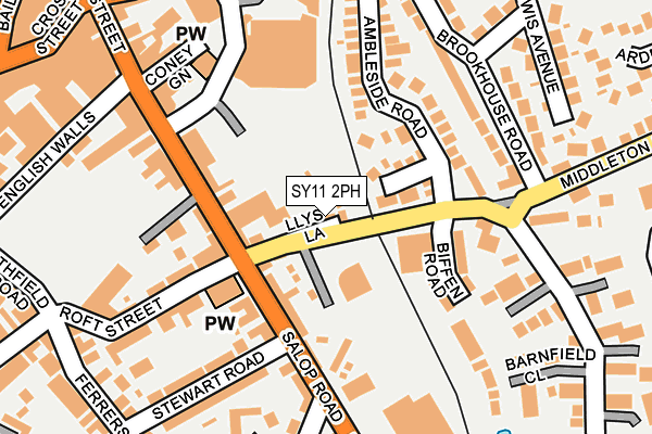 SY11 2PH map - OS OpenMap – Local (Ordnance Survey)