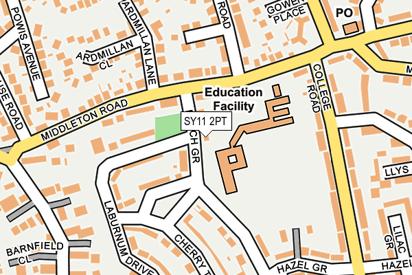SY11 2PT map - OS OpenMap – Local (Ordnance Survey)