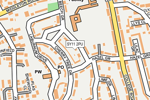 SY11 2PU map - OS OpenMap – Local (Ordnance Survey)