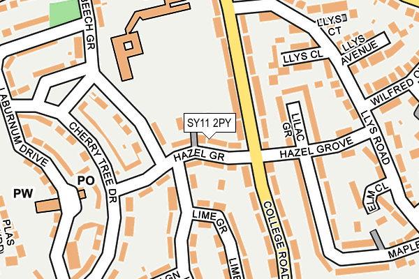 SY11 2PY map - OS OpenMap – Local (Ordnance Survey)