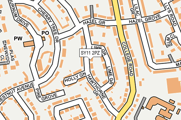 SY11 2PZ map - OS OpenMap – Local (Ordnance Survey)