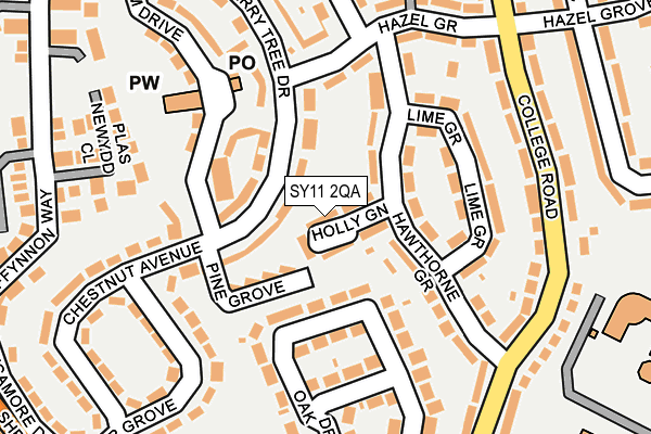 SY11 2QA map - OS OpenMap – Local (Ordnance Survey)