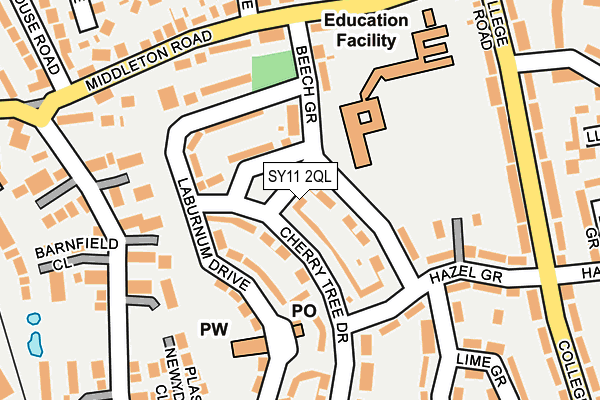 SY11 2QL map - OS OpenMap – Local (Ordnance Survey)