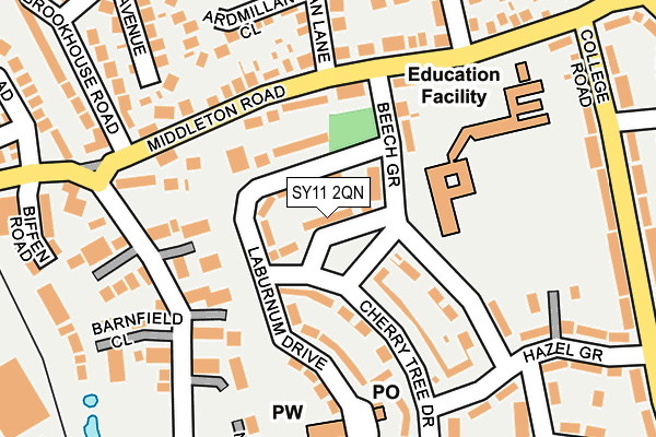 SY11 2QN map - OS OpenMap – Local (Ordnance Survey)