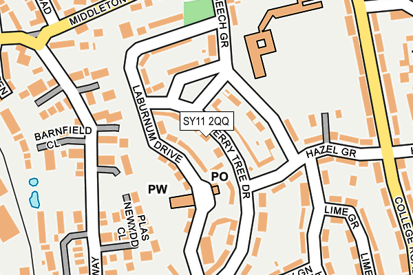 SY11 2QQ map - OS OpenMap – Local (Ordnance Survey)