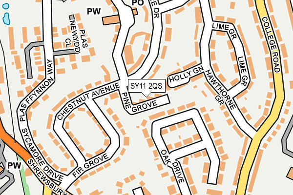 SY11 2QS map - OS OpenMap – Local (Ordnance Survey)