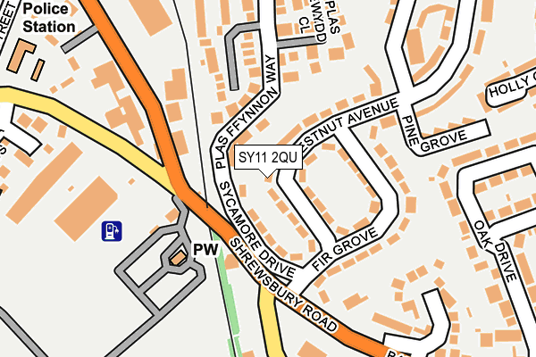 SY11 2QU map - OS OpenMap – Local (Ordnance Survey)