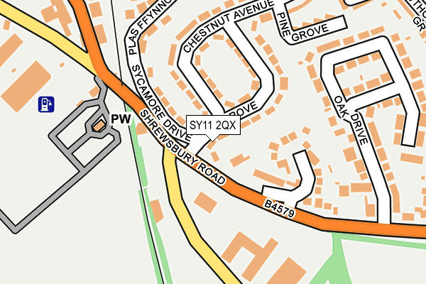 SY11 2QX map - OS OpenMap – Local (Ordnance Survey)